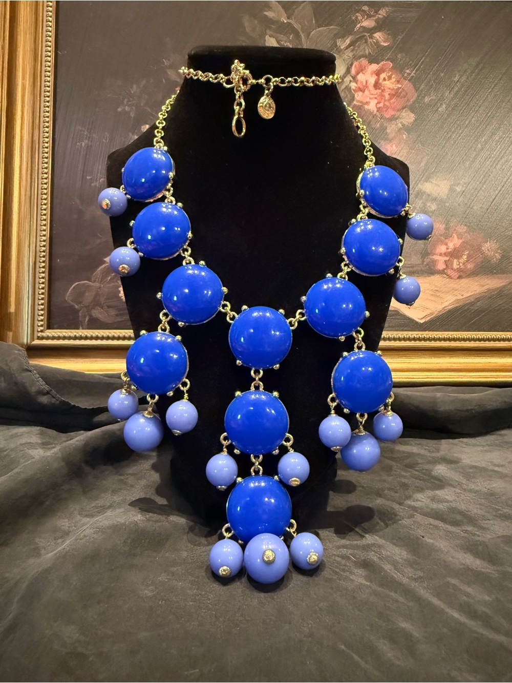 Vintage J. crew Statement Blue Bubble Bib Necklace